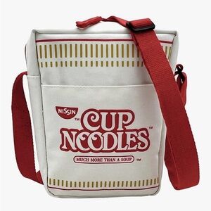 NISSIN Cup Noodles Themed Red and White Messenger Bag